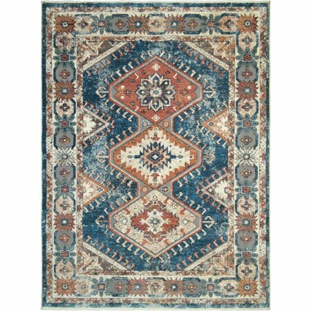 SLEEP EZ 2 ft. 1 in. x 3 ft. 3 in. Oxford Sahara Area Rug, Blue SL1847815